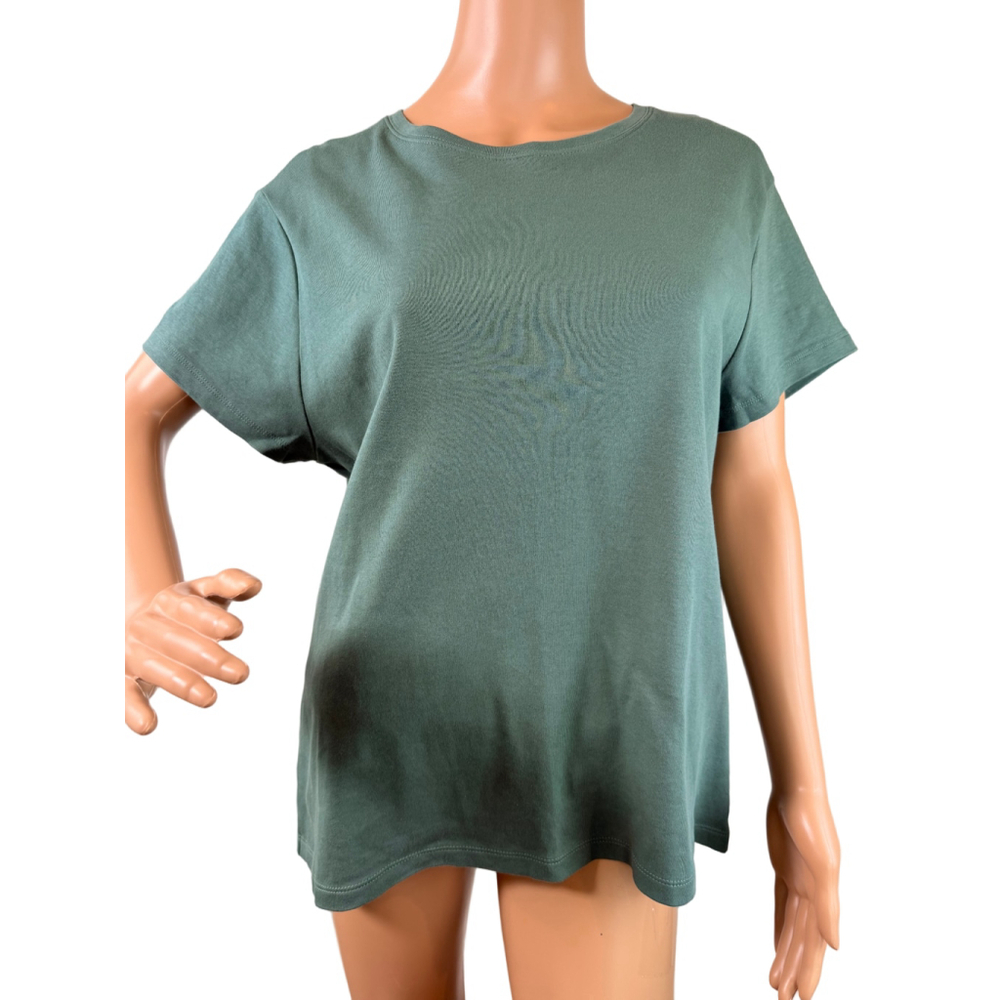 Women's J.CREW Essential Tee XL Sage Green Short Sleeve Minimalist Neutral Comfy - Picture 2 of 12